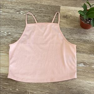 Pink crop top tank